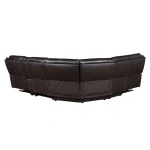 Alexandria Leather 6-piece Power Reclining Set, Chocolate - Image 2