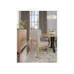 Crafted Cherry Dining Upholstered Side Chair Oatmeal Fabric - 154-030B - Image 3