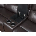 Alexandria Leather 6-piece Power Reclining Set, Chocolate - Image 9
