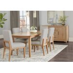 Crafted Cherry Dining Upholstered Side Chair Oatmeal Fabric - 154-030B - Image 2