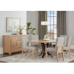 Crafted Cherry Dining Upholstered Side Chair Oatmeal Fabric - 154-030B - Image 5