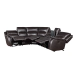 Alexandria Leather 6-piece Power Reclining Set, Chocolate - Image 5