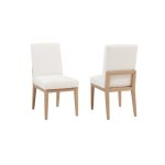 Crafted Cherry Dining Upholstered Side Chair White Fabric - 154-030A